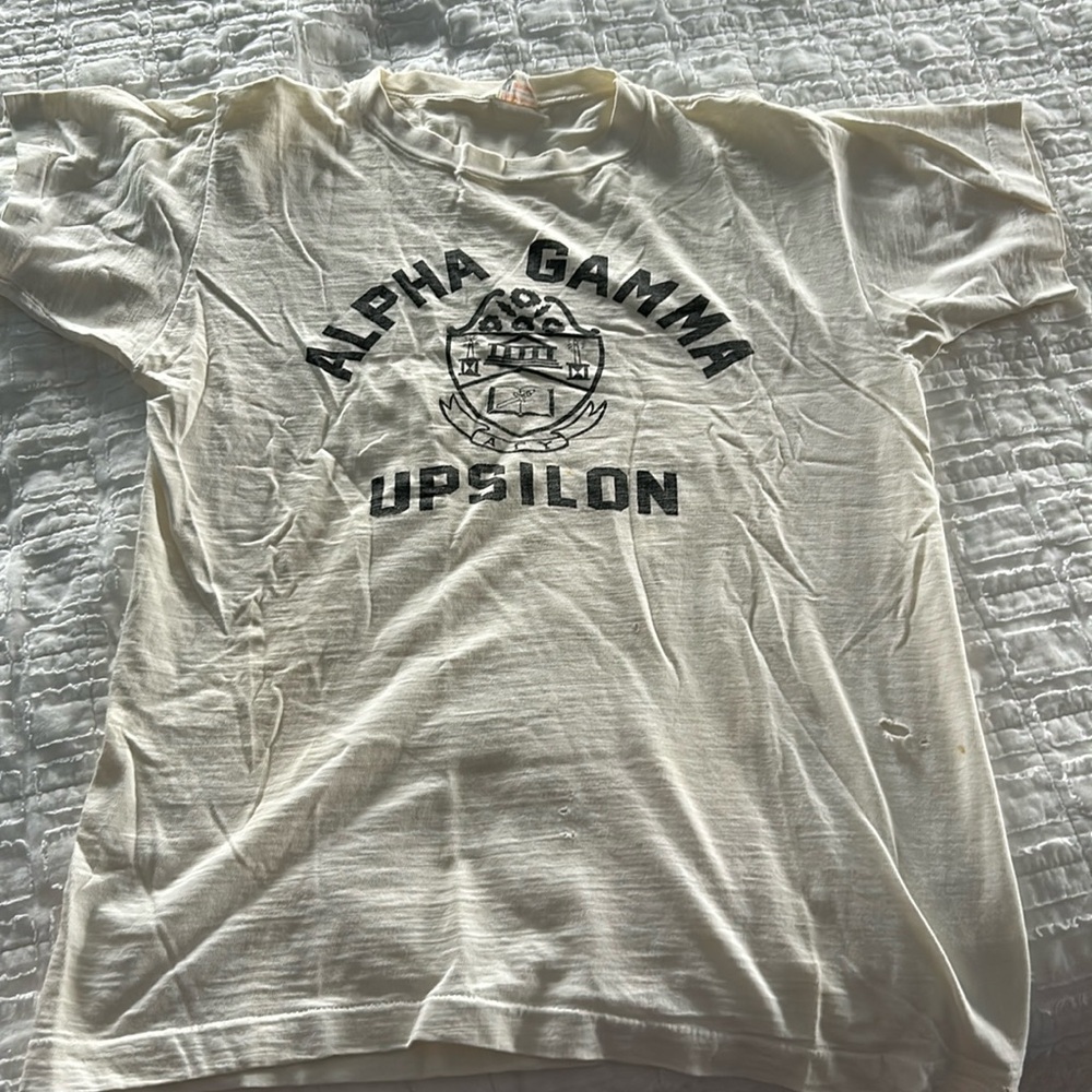 VINTAGE 80s Alpha Gamma Upsilon tshirt